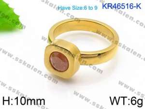 Stainless Steel Stone&Crystal Ring - KR46516-K