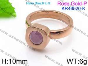 Stainless Steel Stone&Crystal Ring - KR46520-K