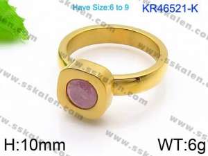 Stainless Steel Stone&Crystal Ring - KR46521-K