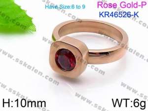 Stainless Steel Stone&Crystal Ring - KR46526-K