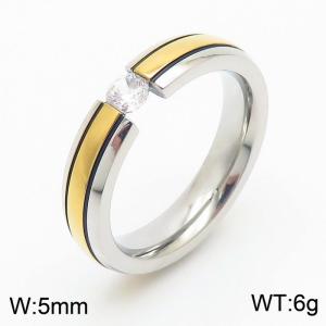 Stainless Steel Stone&Crystal Ring - KR46763-K