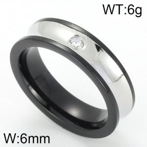 Stainless Steel Stone&Crystal Ring - KR46831-K