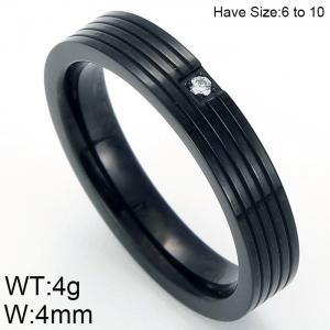 Stainless Steel Black-plating Ring - KR47325-K