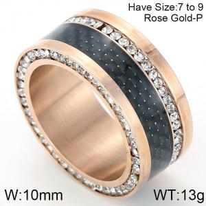Stainless Steel Stone&Crystal Ring - KR47886-K