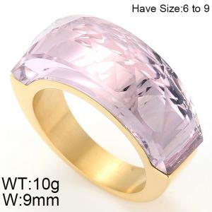 Stainless Steel Stone&Crystal Ring - KR47906-K