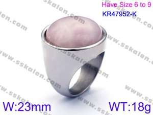 Stainless Steel Stone&Crystal Ring - KR47952-K