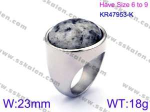 Stainless Steel Stone&Crystal Ring - KR47953-K