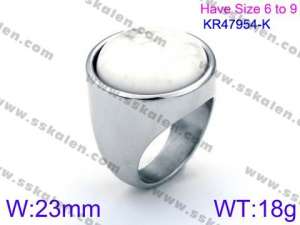 Stainless Steel Stone&Crystal Ring - KR47954-K