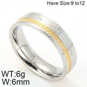 Stainless Steel Gold-plating Ring - KR48021-K