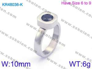 Stainless Steel Stone&Crystal Ring - KR48036-K