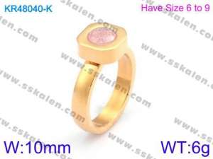 Stainless Steel Stone&Crystal Ring - KR48040-K