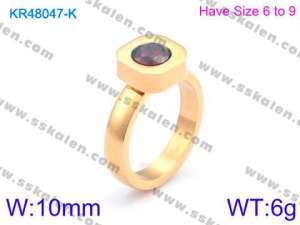 Stainless Steel Stone&Crystal Ring - KR48047-K