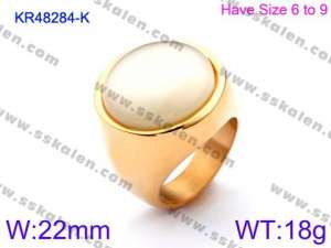 Stainless Steel Stone&Crystal Ring - KR48284-K