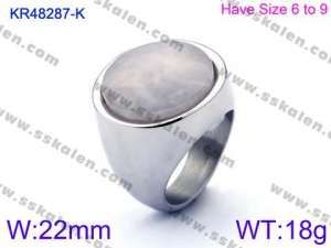 Stainless Steel Stone&Crystal Ring - KR48287-K