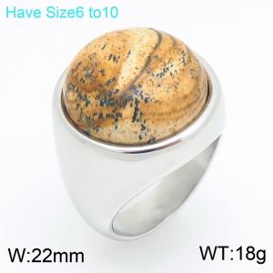 Stainless Steel Stone&Crystal Ring - KR48291-K