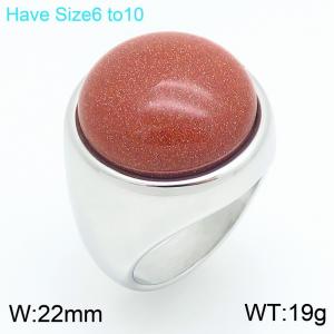 Stainless Steel Stone&Crystal Ring - KR48292-K