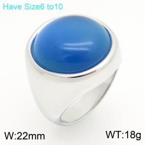 Stainless Steel Stone&Crystal Ring - KR48296-K