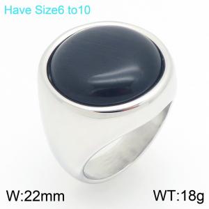 Stainless Steel Stone&Crystal Ring - KR48299-K