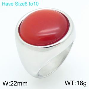 Stainless Steel Stone&Crystal Ring - KR48300-K