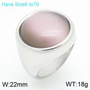 Stainless Steel Stone&Crystal Ring - KR48307-K