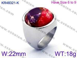 Stainless Steel Stone&Crystal Ring - KR48321-K