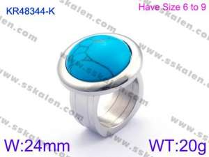 Stainless Steel Stone&Crystal Ring - KR48344-K