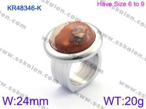 Stainless Steel Stone&Crystal Ring - KR48346-K