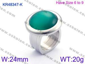 Stainless Steel Stone&Crystal Ring - KR48347-K