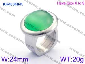 Stainless Steel Stone&Crystal Ring - KR48348-K