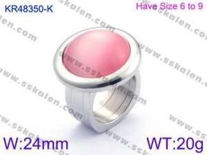 Stainless Steel Stone&Crystal Ring - KR48350-K