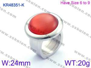 Stainless Steel Stone&Crystal Ring - KR48351-K