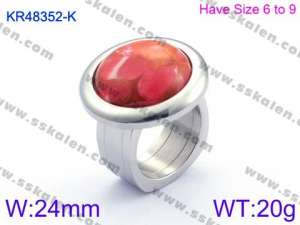 Stainless Steel Stone&Crystal Ring - KR48352-K