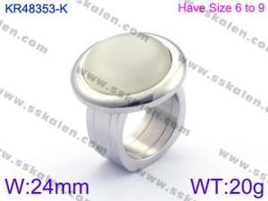 Stainless Steel Stone&Crystal Ring - KR48353-K