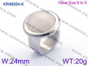 Stainless Steel Stone&Crystal Ring - KR48354-K