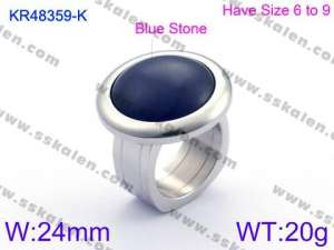 Stainless Steel Stone&Crystal Ring - KR48359-K