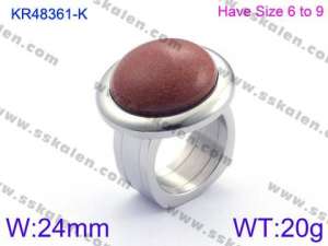 Stainless Steel Stone&Crystal Ring - KR48361-K