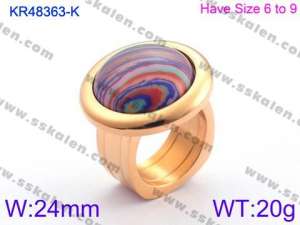 Stainless Steel Stone&Crystal Ring - KR48363-K