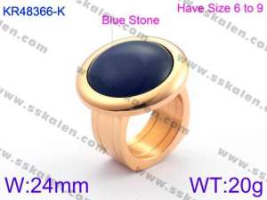 Stainless Steel Stone&Crystal Ring - KR48366-K