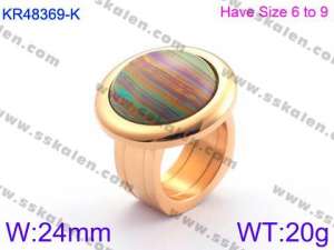 Stainless Steel Stone&Crystal Ring - KR48369-K