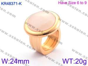 Stainless Steel Stone&Crystal Ring - KR48371-K