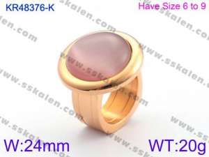 Stainless Steel Stone&Crystal Ring - KR48376-K