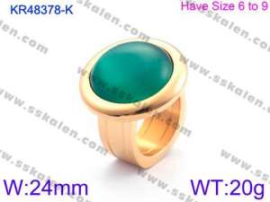 Stainless Steel Stone&Crystal Ring - KR48378-K