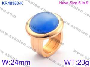 Stainless Steel Stone&Crystal Ring - KR48380-K