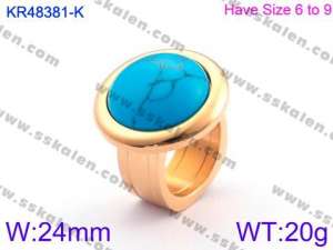 Stainless Steel Stone&Crystal Ring - KR48381-K