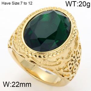 Stainless Steel Stone&Crystal Ring - KR48429-K