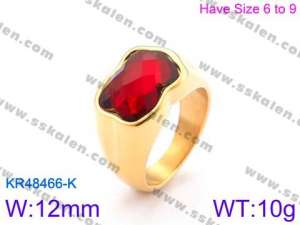 Stainless Steel Stone&Crystal Ring - KR48466-K