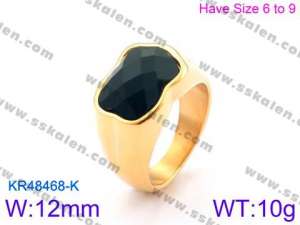 Stainless Steel Stone&Crystal Ring - KR48468-K