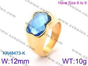 Stainless Steel Stone&Crystal Ring - KR48473-K