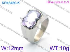 Stainless Steel Stone&Crystal Ring - KR48480-K