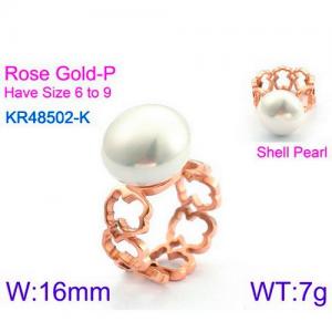 SS Shell Pearl Rings - KR48502-K